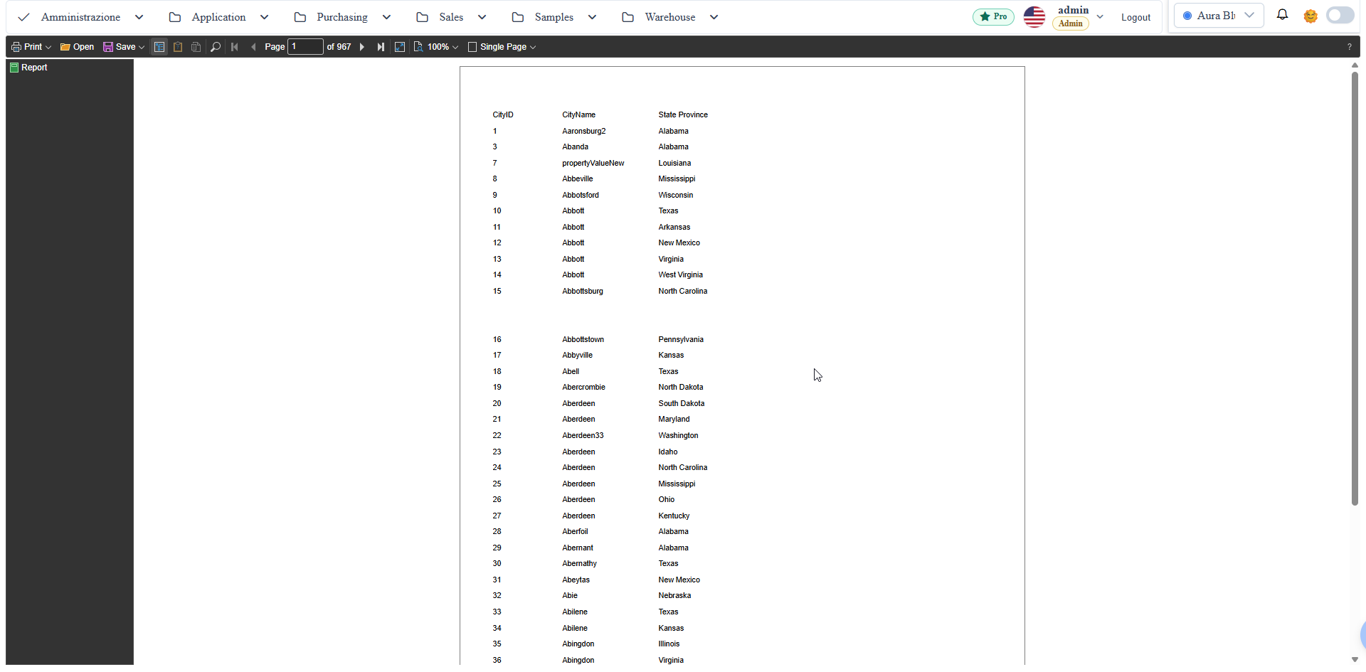 reporting / report viewer filter