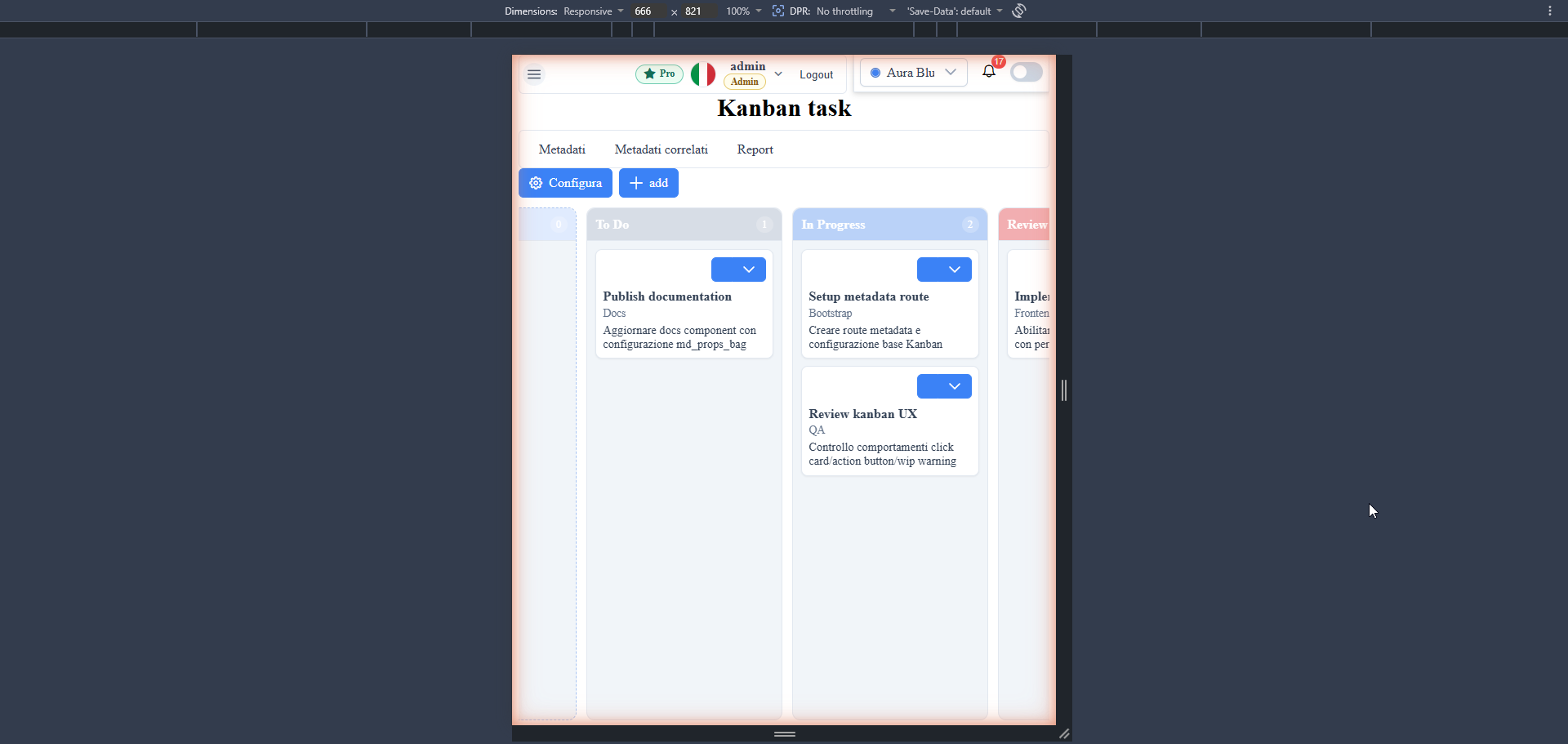 Kanban mobile — board scrolls horizontally