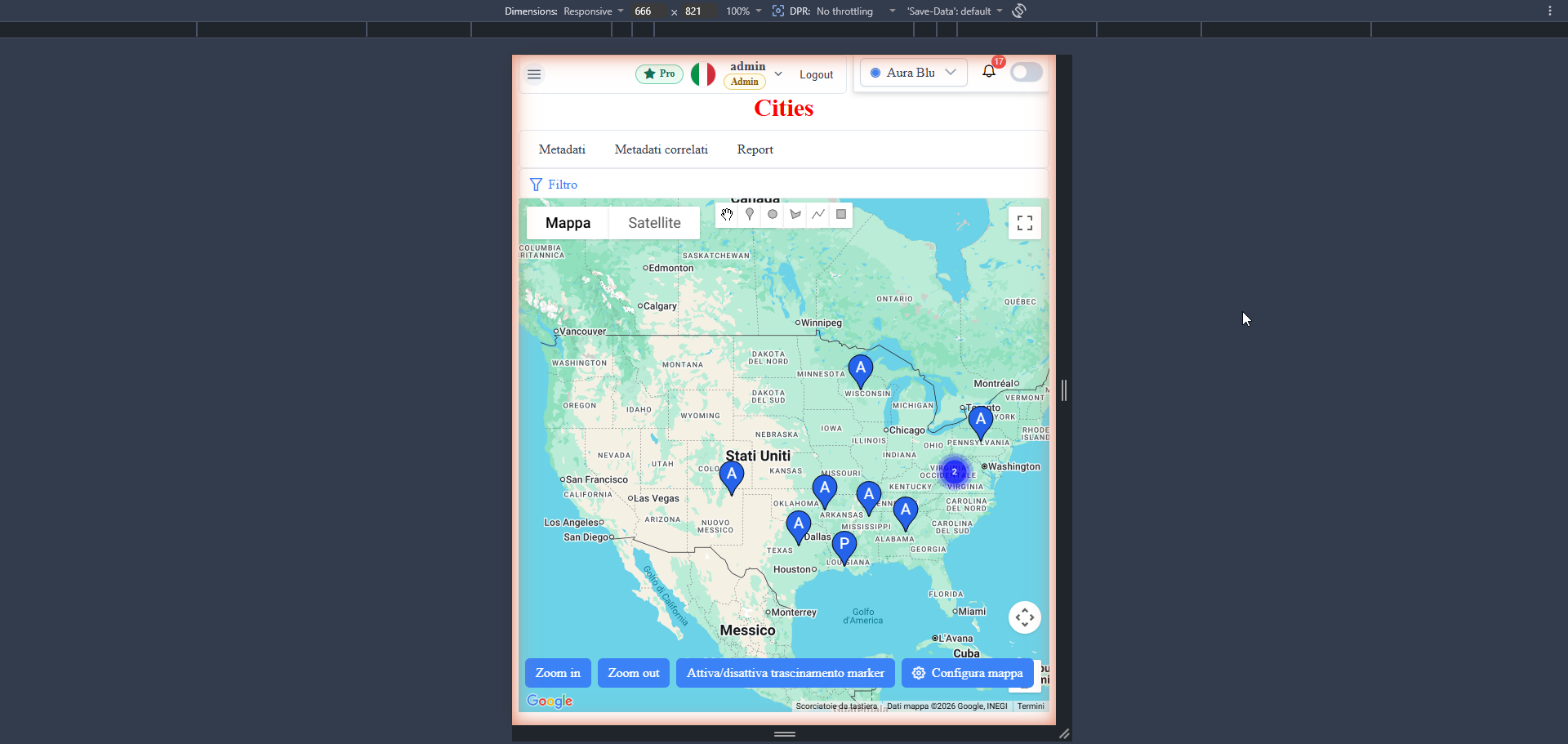 Map mobile — Google maps with markers