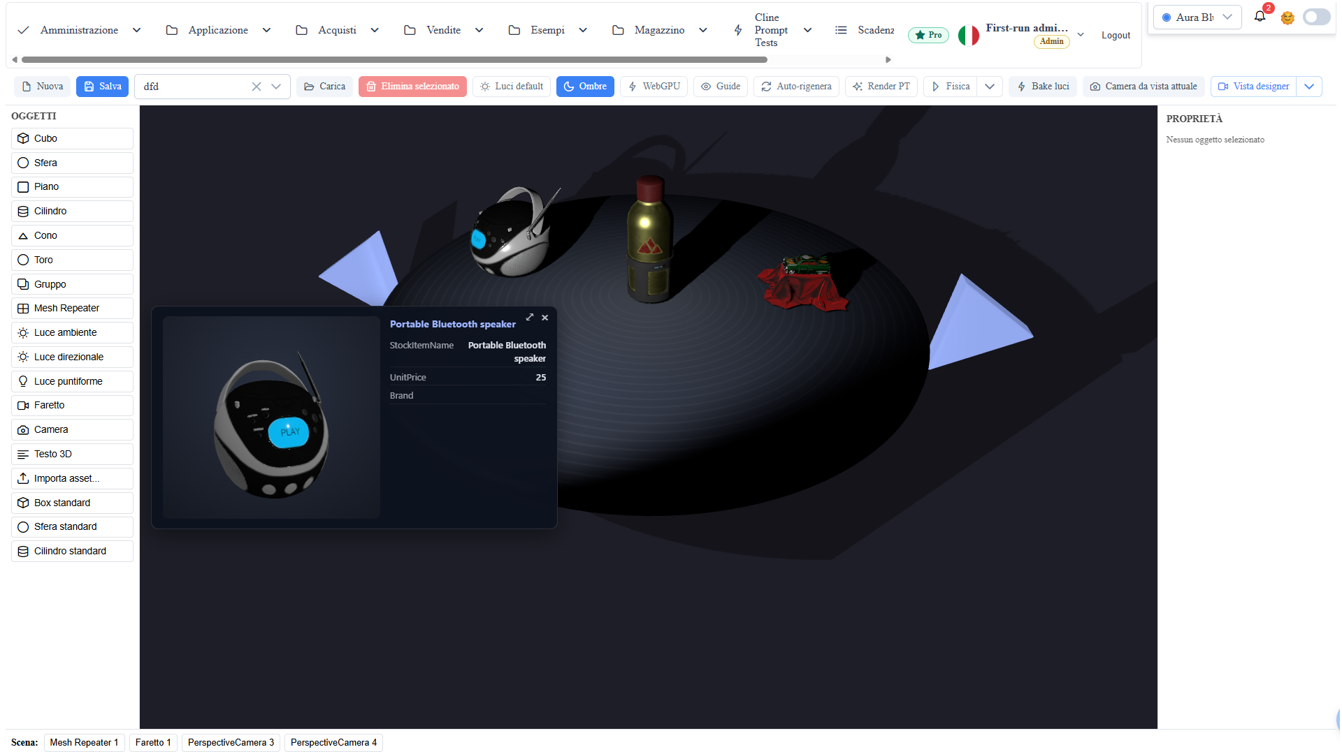 scene3d-designer / Popup item da callback click (campi + preview mesh)